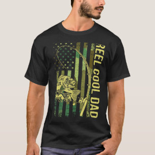Mens Reel Cool Dad American Flag Fisherman Reel Vi T-Shirt