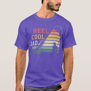Mens Reel Cool Dad Fisherman Fishing Papa Fathers  T-Shirt