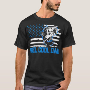Mens Reel Cool Dad Fishing American Flag USA 1 T-Shirt