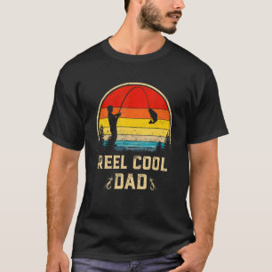 Mens Reel Cool Dad Fishing Fun Fathers Day Fisher T-Shirt