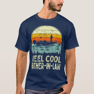 Mens Reel Cool Father In Law Fishing s Funny Fathe T-Shirt