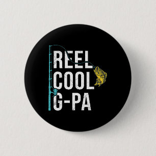 Mens Reel Cool G-pa Fishing Shirt Funny Grandpa Fa 6 Cm Round Badge