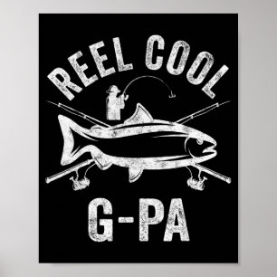 Mens Reel Cool G-pa Shirt Funny Fisherman Christma Poster