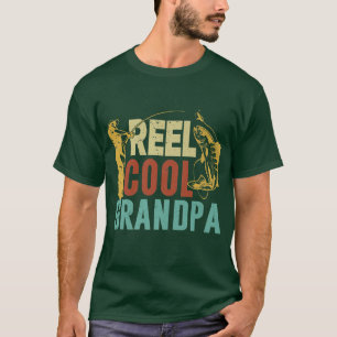 Mens Reel Cool Grandpa Fishing Design, Fun Fathers T-Shirt