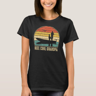 Mens Reel Cool Grandpa Fishing Fish Vintage T-Shirt