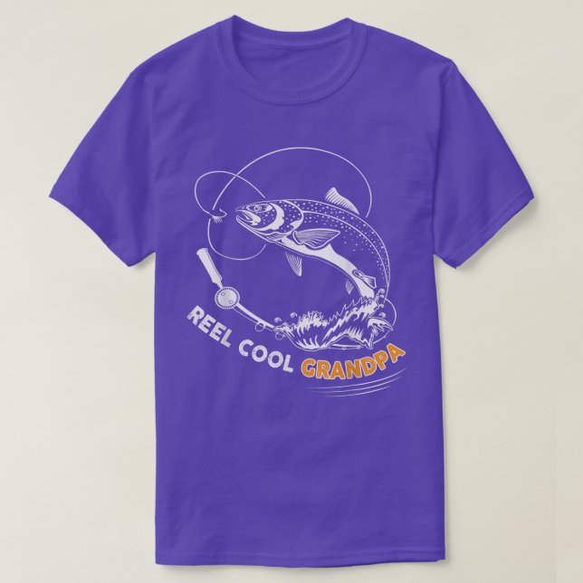 Mens Reel Cool Grandpa t  Salmon fishing Father's  T-Shirt (Design Front)