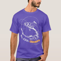 Mens Reel Cool Grandpa t Salmon fishing Father's