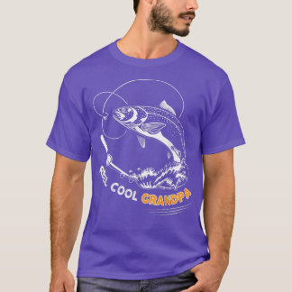 Mens Reel Cool Grandpa t Salmon fishing Father's T-Shirt