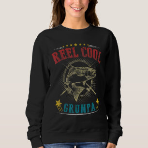 Mens Reel Cool Grumpa Fisherman Father's Day Fishi Sweatshirt