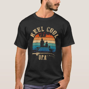 Mens Reel Cool Opa Fisherman Father's Day Fishing T-Shirt