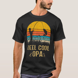 Mens Reel Cool Opa Fishing  Fun Fathers Day Fisher T-Shirt