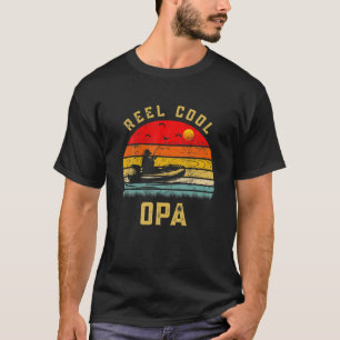 Mens Reel Cool Opa Fishing Lover Gift For Fathers T-Shirt