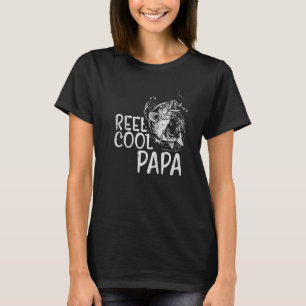 Mens Reel Cool Papa Dad Fishing Father's Day Grand T-Shirt