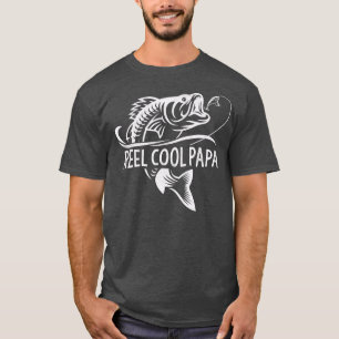 Mens Reel Cool Papa Fishing Dad Father's Day T-Shirt