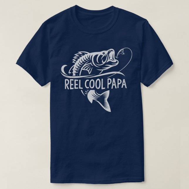 Mens Reel Cool Papa Fishing Dad Gifts Father's T-Shirt (Design Front)