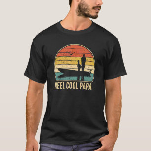 Mens Reel Cool Papa Fishing Fish Vintage T-Shirt