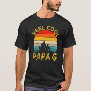 Mens Reel Cool Papa G Fishing Daddy Vintage Grandp T-Shirt