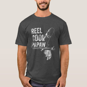 Mens Reel Cool Papaw Fish Fishing Fathers Day T-Shirt