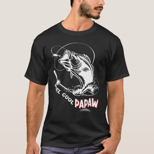 Mens Reel Cool Papaw Fisherman Papaw Father Day Fi T-Shirt (Front)