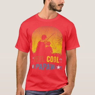 Mens Reel Cool Papaw Funny Retro Fishing Fathers D T-Shirt