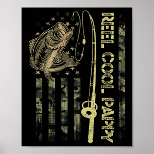 Mens Reel Cool Pappy Camouflage American Flag Funn Poster