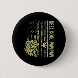 Mens Reel Cool Pawpaw Camouflage American Flag Fat 6 Cm Round Badge