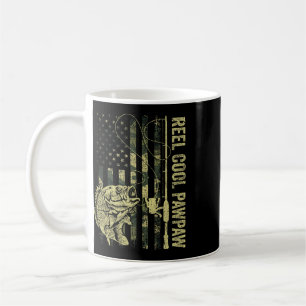 Mens Reel Cool Pawpaw Camouflage American Flag Fat Coffee Mug