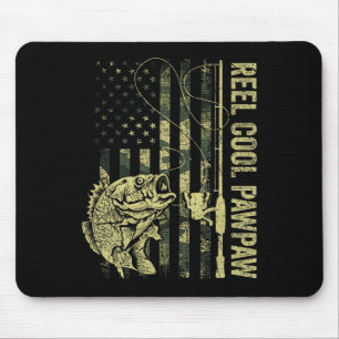 Mens Reel Cool Pawpaw Camouflage American Flag Fat Mouse Pad