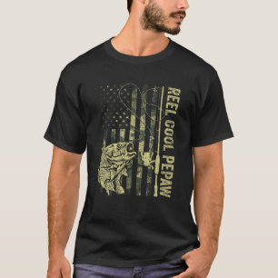 Mens Reel Cool Pepaw Camouflage American Flag Fath T-Shirt