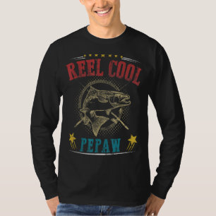 Mens Reel Cool Pepaw Fisherman Father's Day Fishin T-Shirt