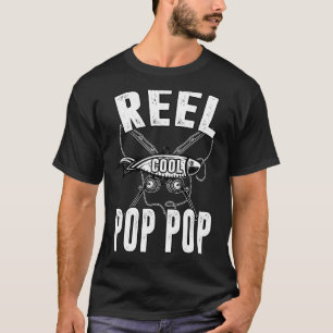 Mens Reel Cool Pop Pop Fishing Dad  Father's Day T-Shirt