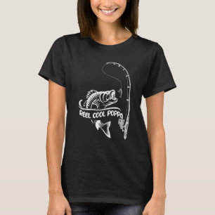 Mens Reel Cool Poppa Fathers Day Fishing For Dad T-Shirt
