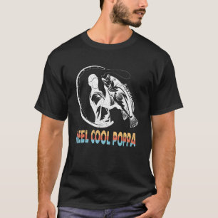 Mens Reel Cool Poppa   Fishing Daddy Father's Day T-Shirt