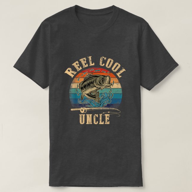 Mens Reel Cool Uncle Fisherman Fathers Day Fishing T-Shirt (Design Front)