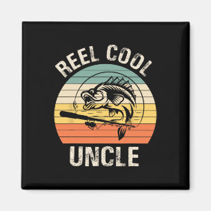 Mens Reel Cool Uncle Fishing Funny Gift For Men Magnet
