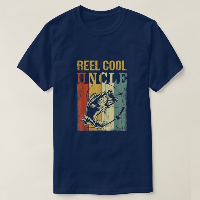 Mens Reel Cool Uncle Fishing s, Fun Fathers Day Fi T-Shirt (Design Front)