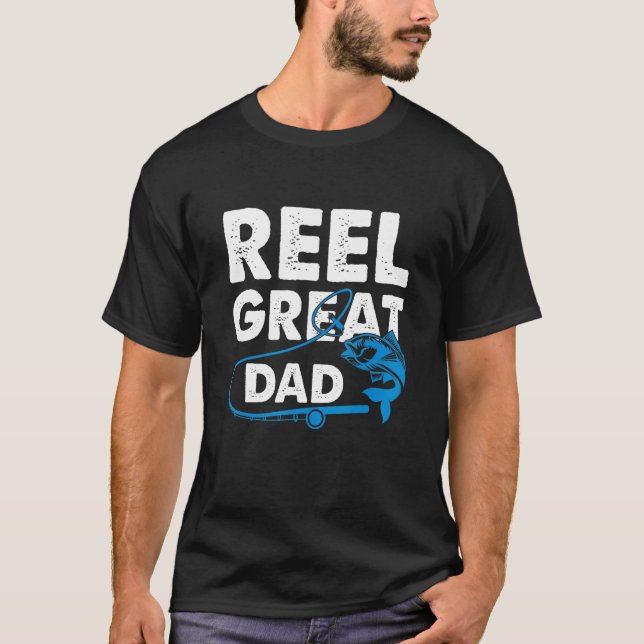 Mens Reel Great Dad   Fishing Fathers Day T-Shirt (Front)