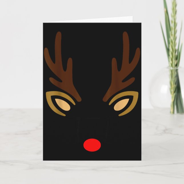 Mens Reindeer Face Gles Christmas Costume Pajama B Card (Front)