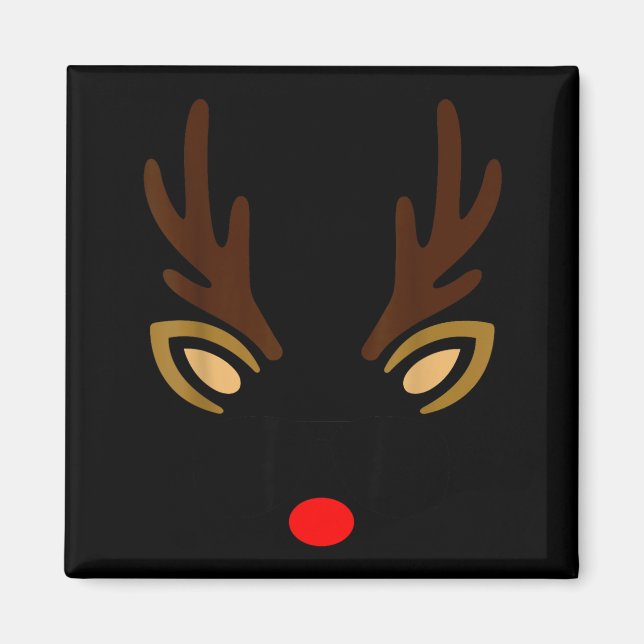 Mens Reindeer Face Gles Christmas Costume Pajama B Magnet (Front)