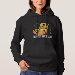 Mens Respect The Beard Bearded Dragon Vintage Liza Hoodie