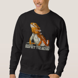 Mens Respect The Beard Reptile Lizard Bearded Dr Sweatshirt