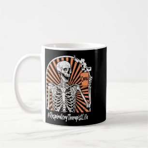 Mens Respiratory Therapist Life Coffee Skeleton Mug