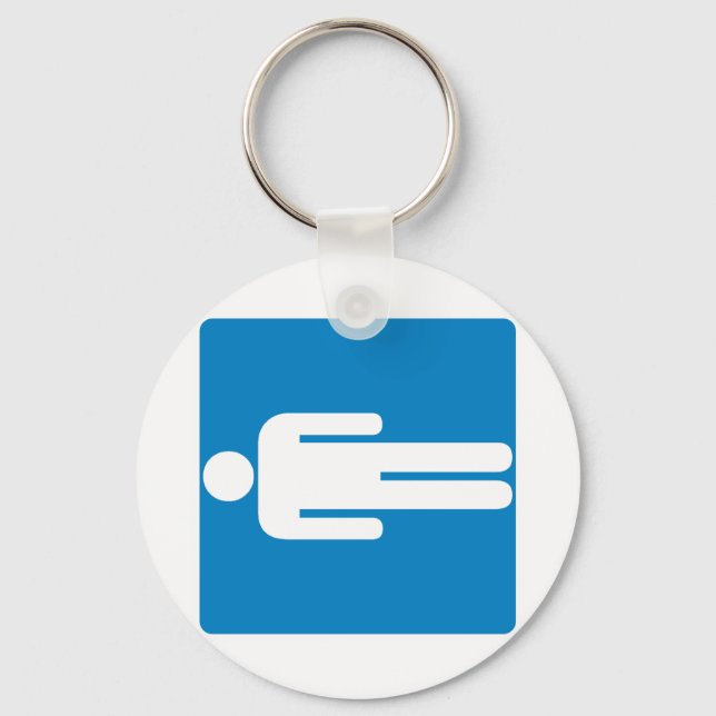 Men's Restroom Highway Sign Key Ring (Front)
