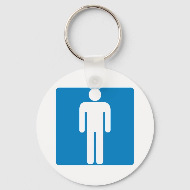 Men's Restroom Highway Sign Key Ring (Front)