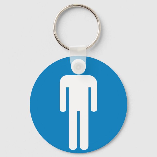 Men's Restroom Highway Sign Key Ring (Front)