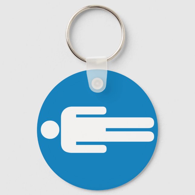 Men's Restroom Highway Sign Key Ring (Front)