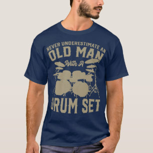 Mens Retired Drummer Musician Drum Set Music Retir T-Shirt