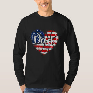 Mens Retro 4th Of July Patriotic Basketball Dad Us T-Shirt