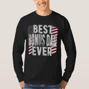 Mens Retro American Flag Best Bonus Dad Ever For T-Shirt