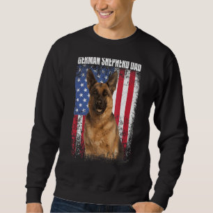 Mens Retro American Flag German Shepherd Dad For Sweatshirt